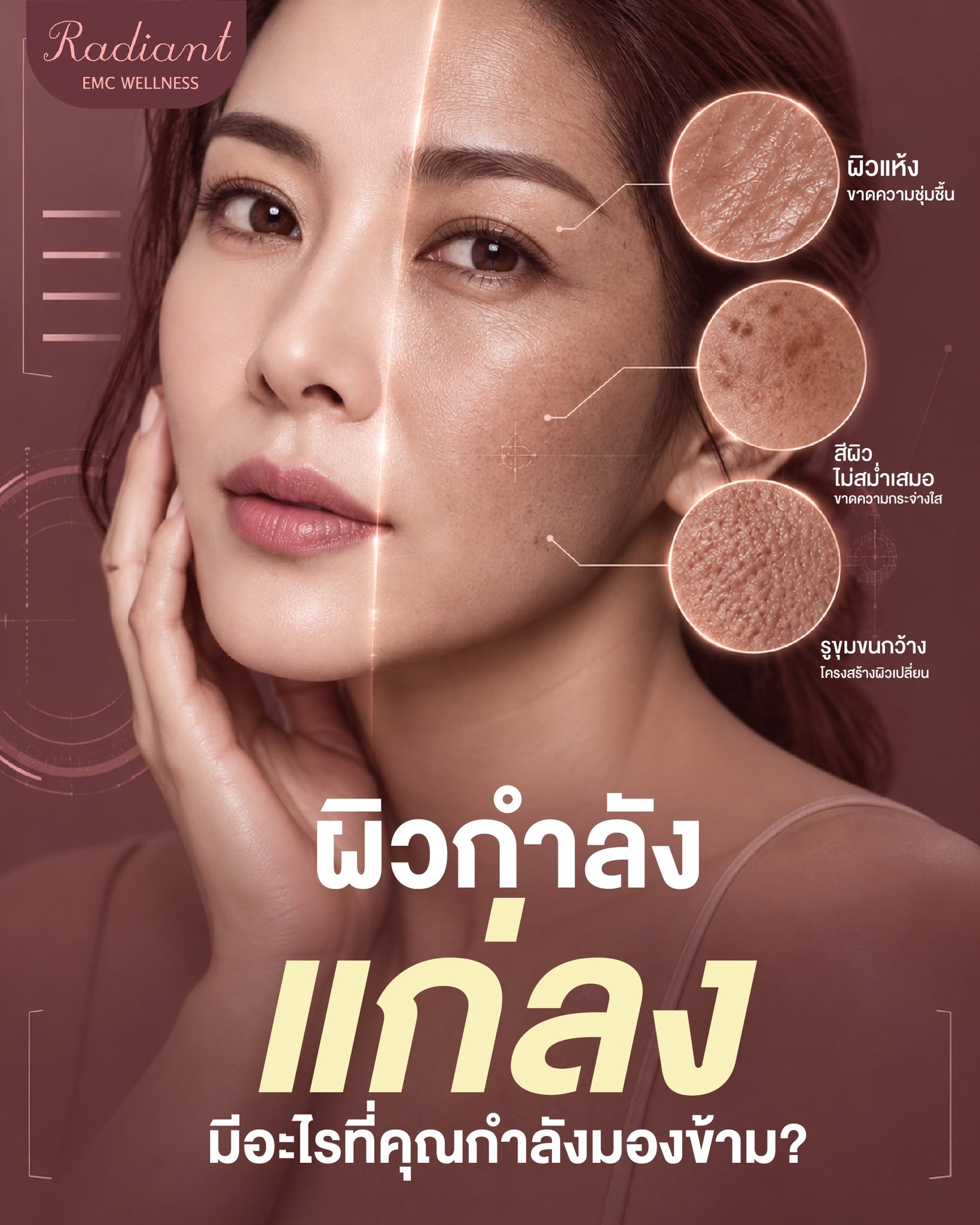 ผิวกำลังแก่ลง