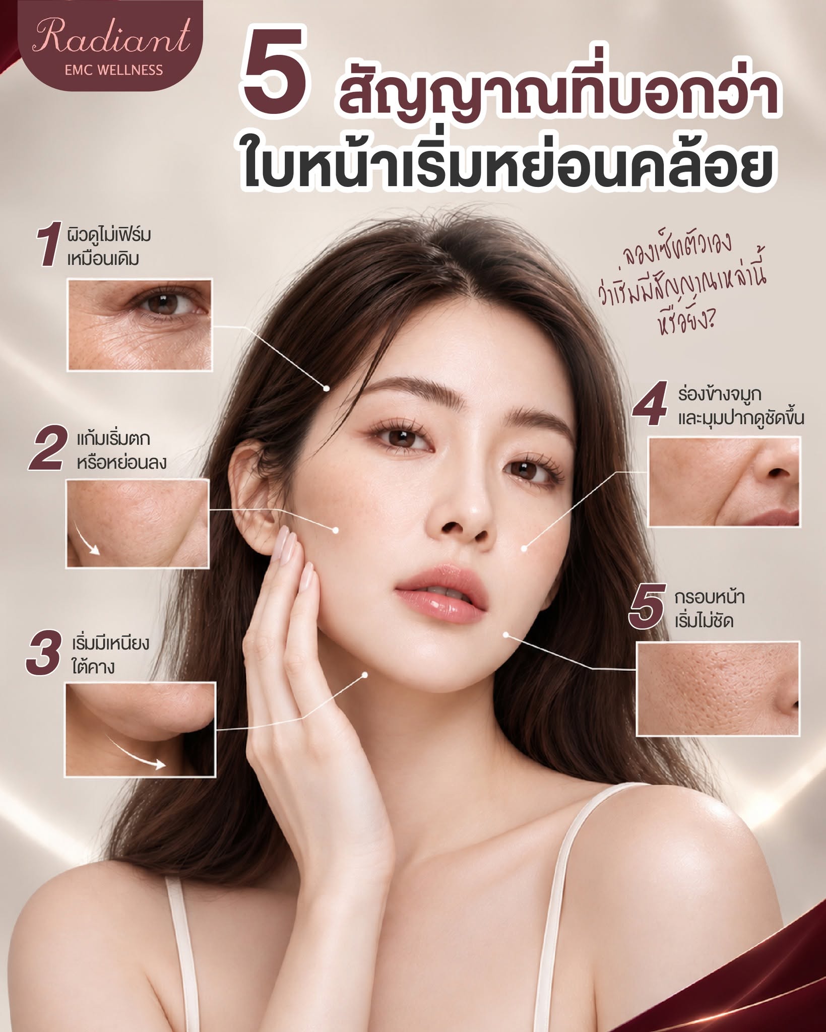 ใบหน้าเริ่มหย่อนคล้อย